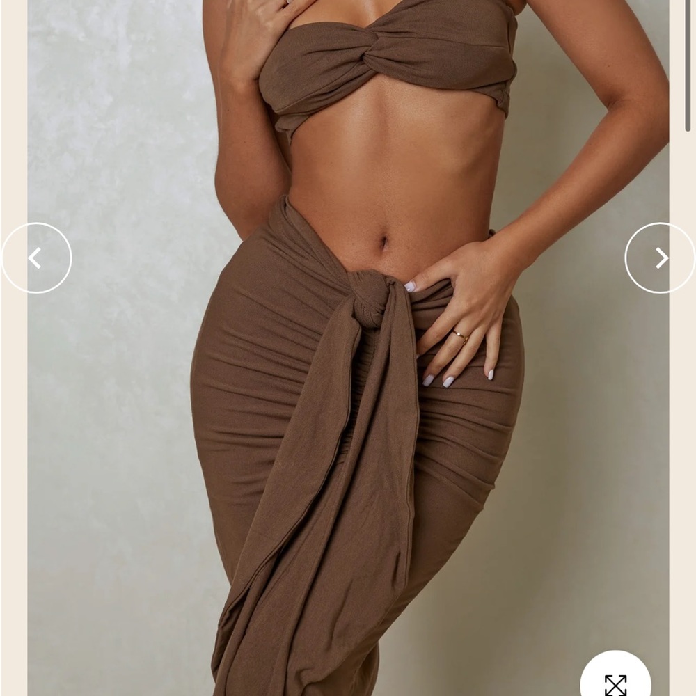 The Knot bandeau maxi set- Brown marsthelabel
